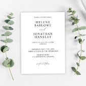 Schwarz-Weiß-Moderne Minimalistische Hochzeit Einladung