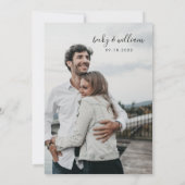 Schwarz-Weiß-Moderne Minimalistische Hochzeitseinl Einladung (Rückseite)