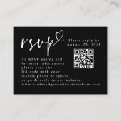 Schwarz-Weiß-moderne Minimalistische Hochzeitsskal Begleitkarte (Vorderseite)