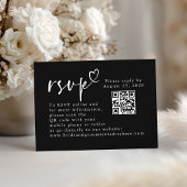 Schwarz-Weiß-moderne Minimalistische Hochzeitsskal Begleitkarte