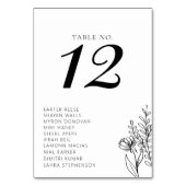 Schwarz-Weiß-Moderne Minimalistische klassische Ho Tischnummer (Rückseite)