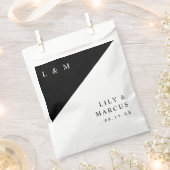 Schwarz-Weiß-Moderne Minimalistische Monogramm-Hoc Geschenktütchen (Ausgeschnitten)