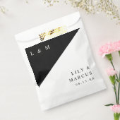 Schwarz-Weiß-Moderne Minimalistische Monogramm-Hoc Geschenktütchen (Versiegelt)