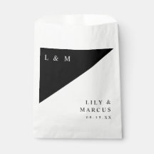 Schwarz-Weiß-Moderne Minimalistische Monogramm-Hoc