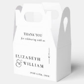 Schwarz-Weiß-Moderne Monogram-Hochzeit Danke Geschenkschachtel (Geöffnet)