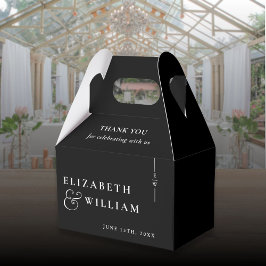 Schwarz-Weiß-Moderne Monogram-Hochzeit Danke Geschenkschachtel