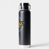 Schwarz-Weiß-Moderne Monogramm mit Schmetterling Trinkflasche (Rückseite)