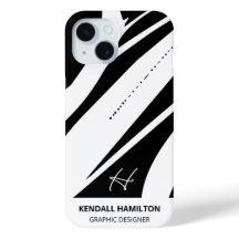 Schwarz-Weiß-Moderne Monogramm Stilvoll Abstrakt