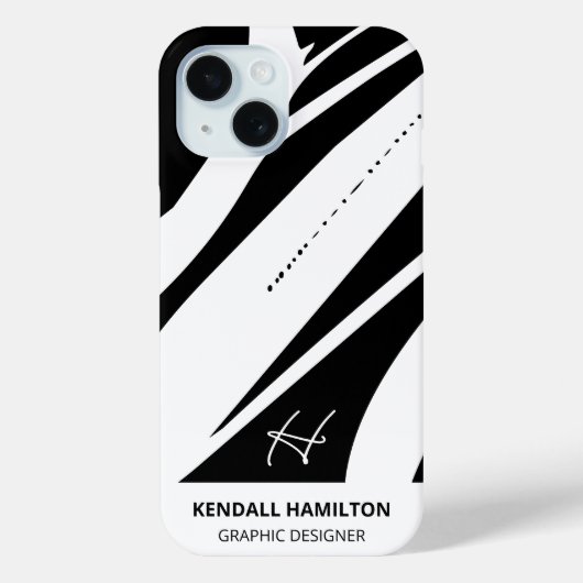 Schwarz-Weiß-Moderne Monogramm Stilvoll Abstrakt Case-Mate iPhone Hülle (Rückseite)