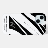 Schwarz-Weiß-Moderne Monogramm Stilvoll Abstrakt Case-Mate iPhone Hülle (Rückseite (Horizontal))