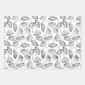 Schwarz-Weiß-Moderne Name Blumenleuchter Geschenkpapier Set (Vorderseite 2)