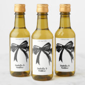 Schwarz-Weiß-Moderne Niedliche Bow-Gastgeschenk Ho Weinetikett (Flaschen)