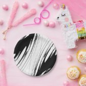 Schwarz-Weiß-Moderne Pappteller (Party)