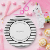 Schwarz-Weiß-Moderne Pappteller (Party)