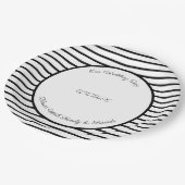 Schwarz-Weiß-Moderne Pappteller (Schrägansicht)