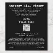 Schwarz-weiß-MODERNE QR-Code-LOGO Weinetikett (Einzelnes Label)