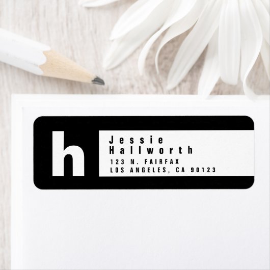 Schwarz/Weiß | Moderne Rücksendeadresse (Insitu)