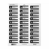 Schwarz/Weiß | Moderne Rücksendeadresse (Vorne)