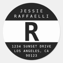 Schwarz-Weiß-Moderne Rücksendeadresse