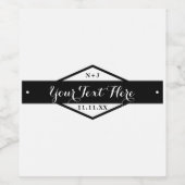 Schwarz & Weiß Moderne Rustikale Hochzeitweilige W Weinetikett (Einzelnes Label)