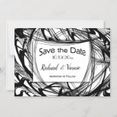 Schwarz-Weiß-Moderne Save the Date Magneteinladung (Vorderseite)