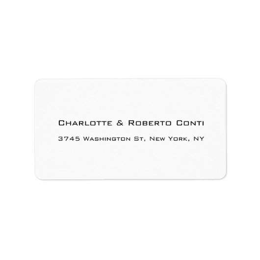 Schwarz-weiß Moderne Schlichte Elegante Familie Adressaufkleber (Vorne)