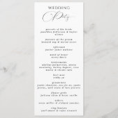 Schwarz & Weiß Moderne, schlichte Elegante Hochzei Programm (Rückseite)