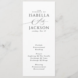 Schwarz & Weiß Moderne, schlichte Elegante Hochzei Programm