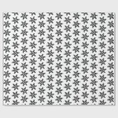 Schwarz-Weiß-Moderne Schneeflocken-Muster Urlaub Geschenkpapier (Flach)