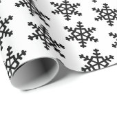 Schwarz-Weiß-Moderne Schneeflocken-Muster Urlaub Geschenkpapier (Rolleneckpunkt)