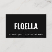 Schwarz-Weiß-Moderne Schönheitssalon Visitenkarte (Vorderseite)