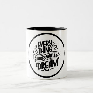 Schwarz-Weiß-Moderne Schrift Inspirative Tasse