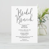 Schwarz-Weiß-Moderne Script Bridal Bounch-Dusche Einladung (Stehend Vorderseite)