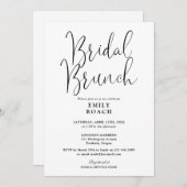 Schwarz-Weiß-Moderne Script Bridal Bounch-Dusche Einladung (Vorne/Hinten)
