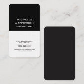 Schwarz & Weiß Moderne stilvolle Trendy Beruflich Visitenkarte (Vorne/Hinten)