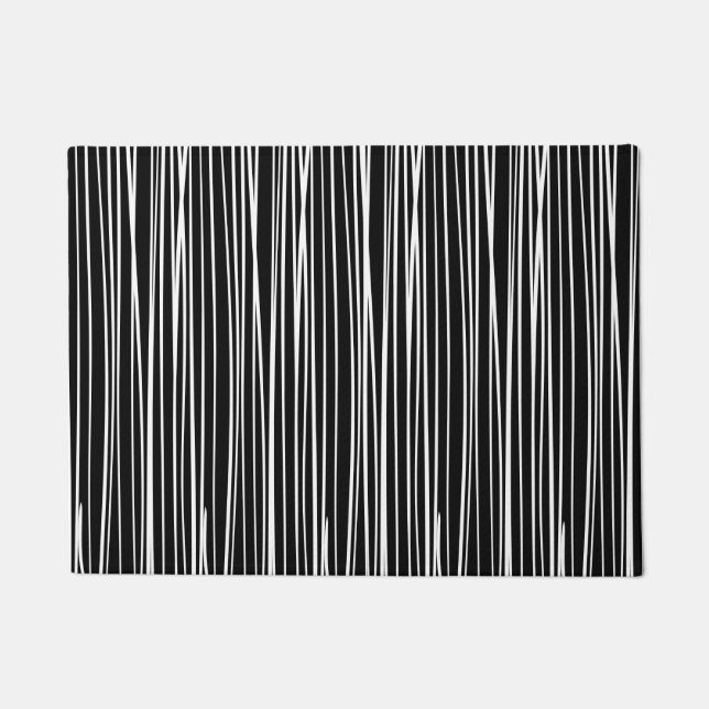 Schwarz-Weiß-moderne Streifen Fußmatte (Vorderseite)