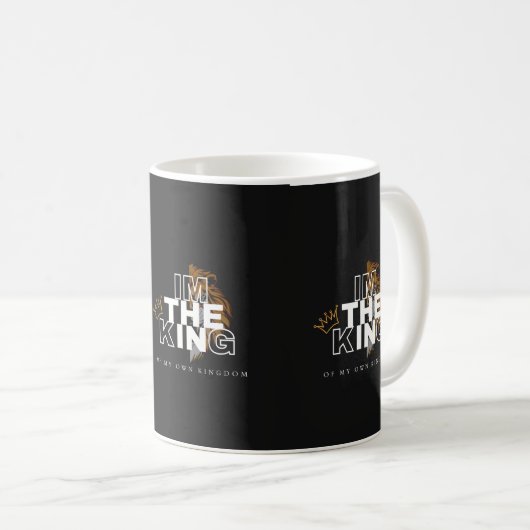 Schwarz-Weiß-Moderne The King"-Tasse Kaffeetasse (VorderseiteRechts)