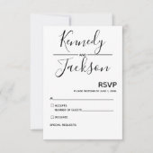 Schwarz-Weiß-Moderne UAWG Wedding-Kalligrafie RSVP Karte (Vorderseite)