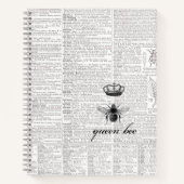 Schwarz-Weiß-Moderne Vintage Königin-Biene 🐝 Notizblock (Vorderseite)