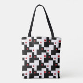 Schwarz-weiß moderne vintage Patchwork-Tasche Tasche (Rückseite)
