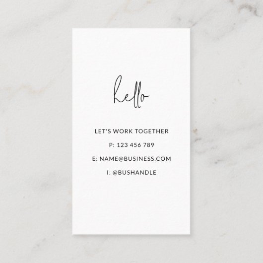 Schwarz/Weiß - moderne Visitenkarte (Rückseite)