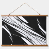 Schwarz-Weiß-Moderne Wandteppich Mit Holzrahmen (Vorne)