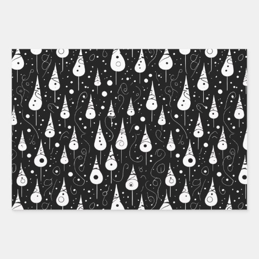 Schwarz-Weiß-Moderne Weihnachten Geschenkpapier Set (Vorderseite 2)