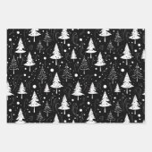 Schwarz-Weiß-Moderne Weihnachten Geschenkpapier Set (Vorderseite)
