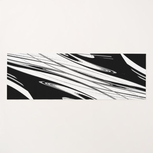 Schwarz-Weiß-Moderne Yogamatte (Vorderseite (Horizontal))
