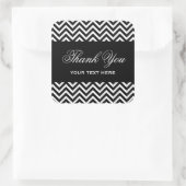 Schwarz-Weiß-moderne Zickzack Streifen Quadratischer Aufkleber (Tasche)