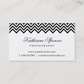 Schwarz-Weiß-Moderne Zickzack- und Polka-Punkte Visitenkarte (Vorderseite)