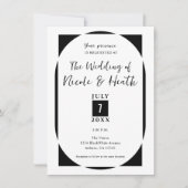 Schwarz/Weiß Moderner Minimal Save the Date Einladung (Vorderseite)