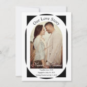 Schwarz/Weiß Moderner Minimal Save the Date Einladung (Rückseite)