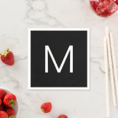 Schwarz/Weiß Moderner Minimalistischer Brief Serviette (Beispiel)
